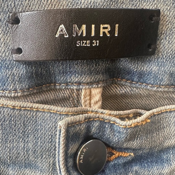 AMIRI MX1 Red Plaid Patch Underlay Distressed Jeans Size 31 New With Tags! - Picture 13 of 16